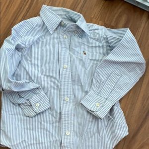 Ralph Lauren LS  blue pinstriped  shirt sz 3T